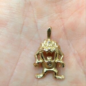 14k Stamped Taz Looney Toons Charm Tasmanian Devil